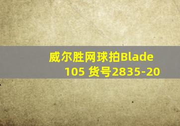 威尔胜网球拍Blade 105 货号2835-20